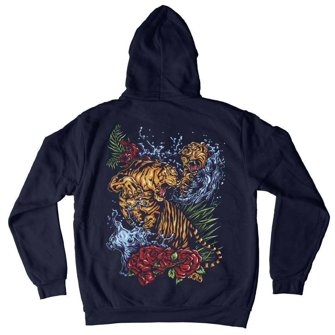 Tigers Fight Kids Crew Neck Hoodie Asian A485