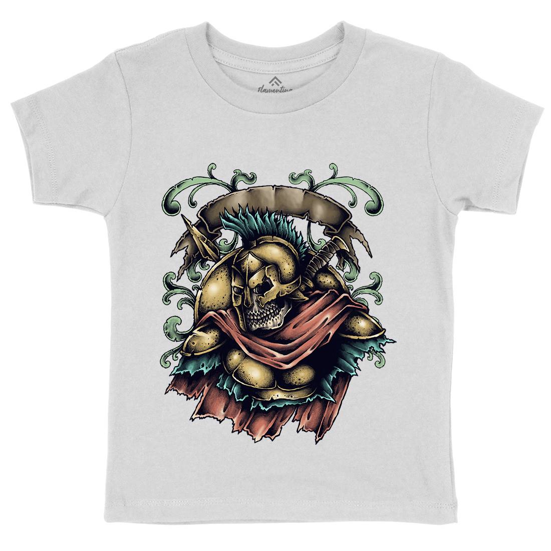 Undead Spartan Kids Organic Crew Neck T-Shirt Warriors A487