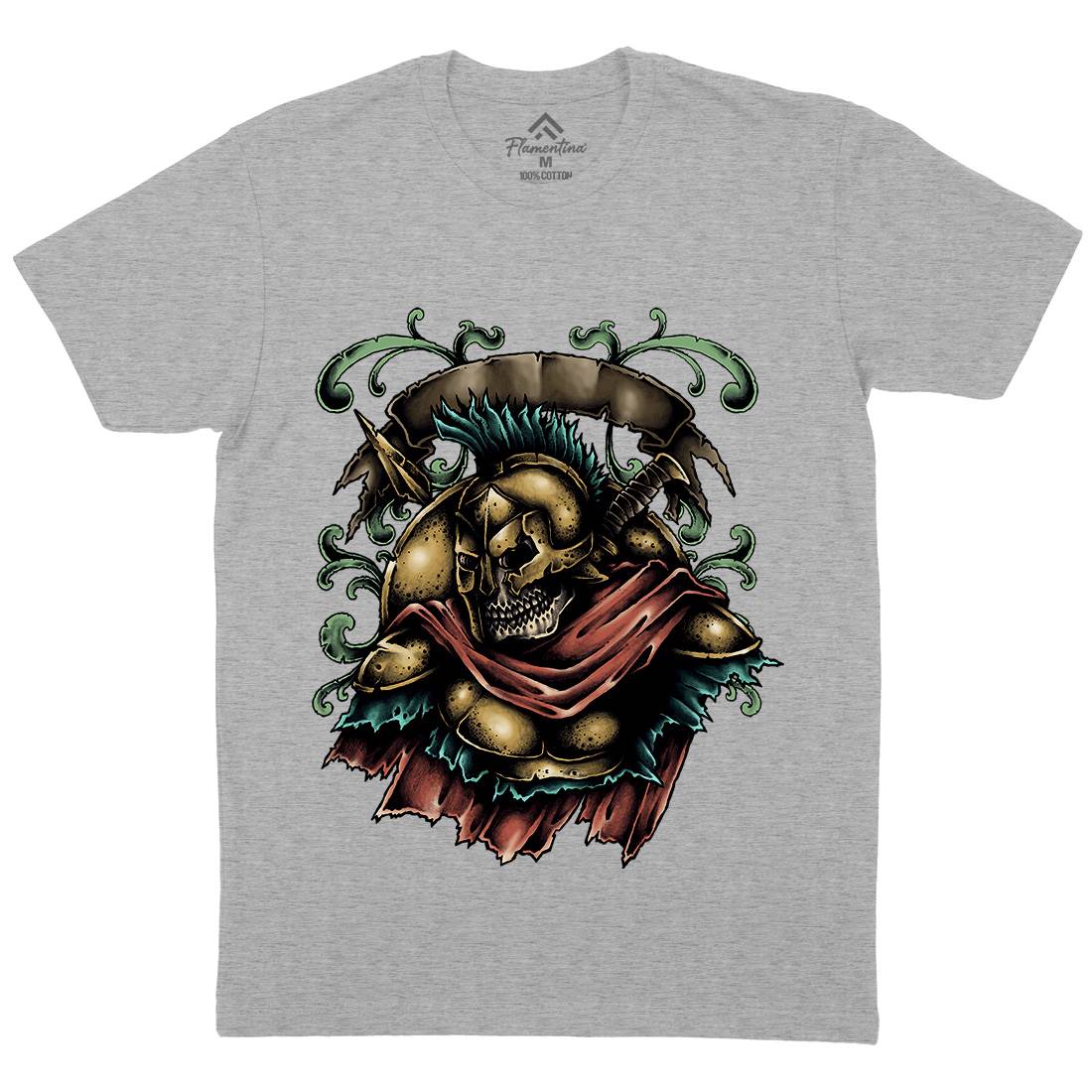 Undead Spartan Mens Organic Crew Neck T-Shirt Warriors A487