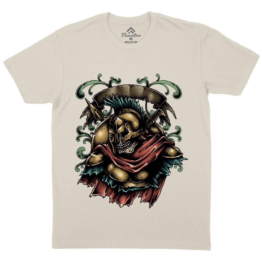 Undead Spartan Mens Organic Crew Neck T-Shirt Warriors A487
