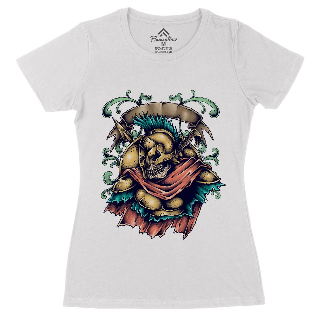 Undead Spartan Womens Organic Crew Neck T-Shirt Warriors A487