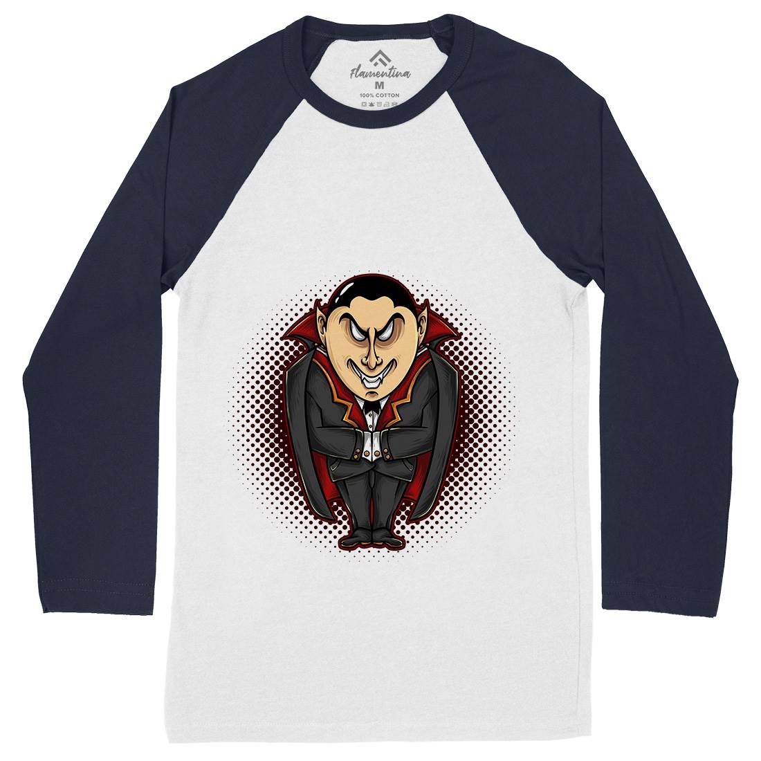 Vampire Evil Mens Long Sleeve Baseball T-Shirt Horror A488