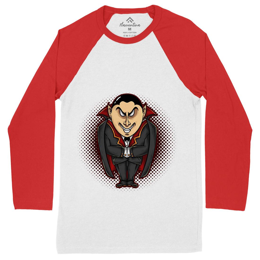 Vampire Evil Mens Long Sleeve Baseball T-Shirt Horror A488