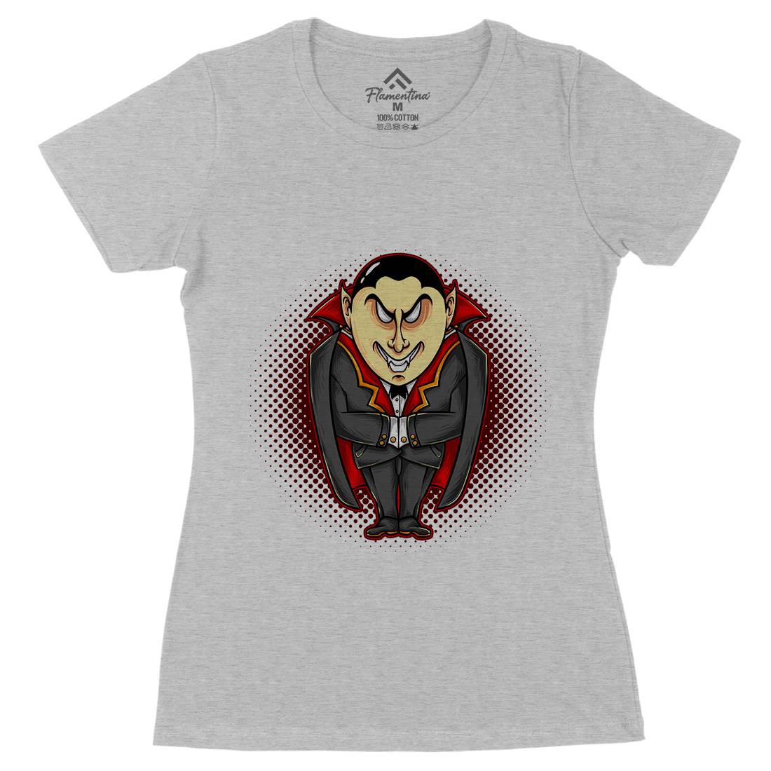 Vampire Evil Womens Organic Crew Neck T-Shirt Horror A488
