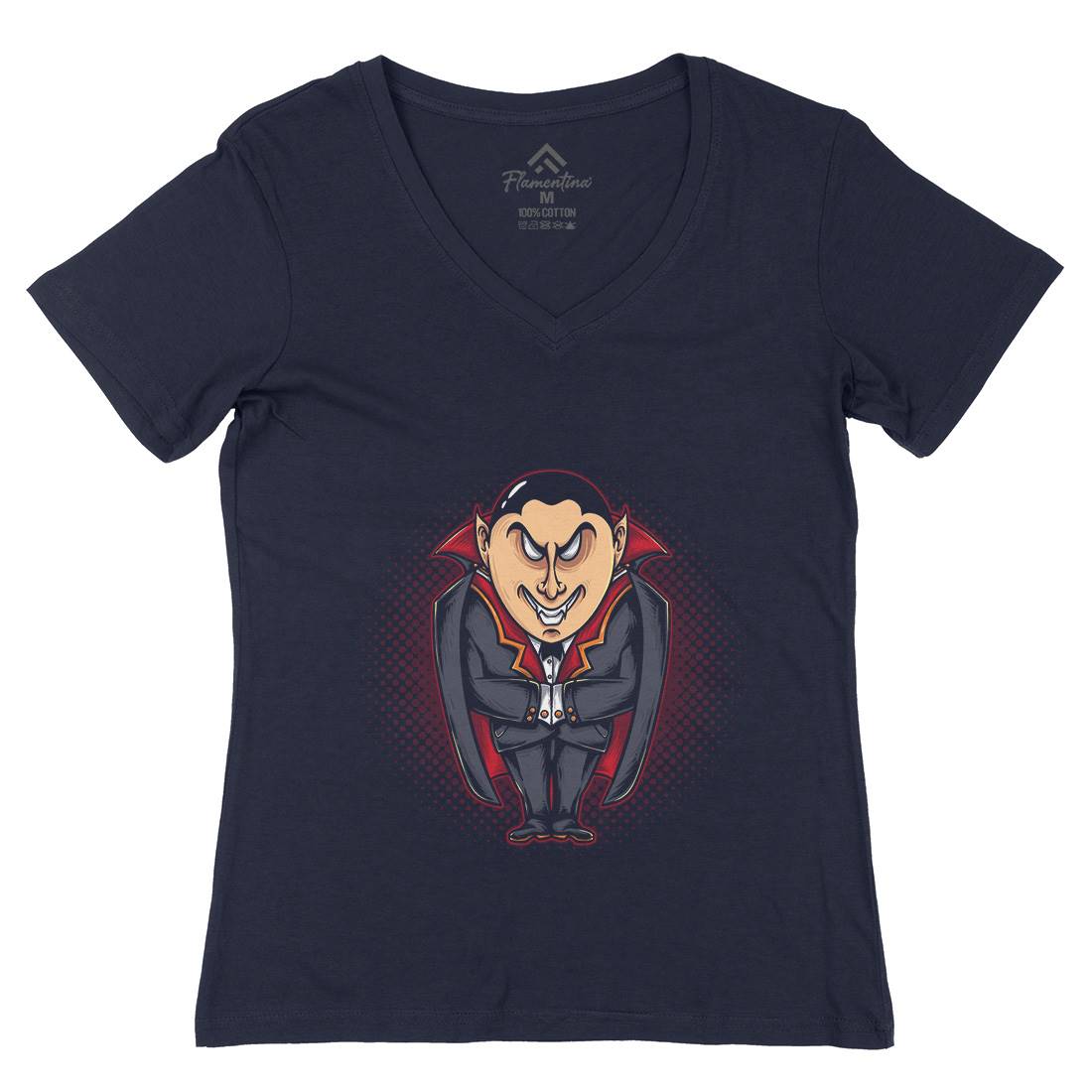 Vampire Evil Womens Organic V-Neck T-Shirt Horror A488