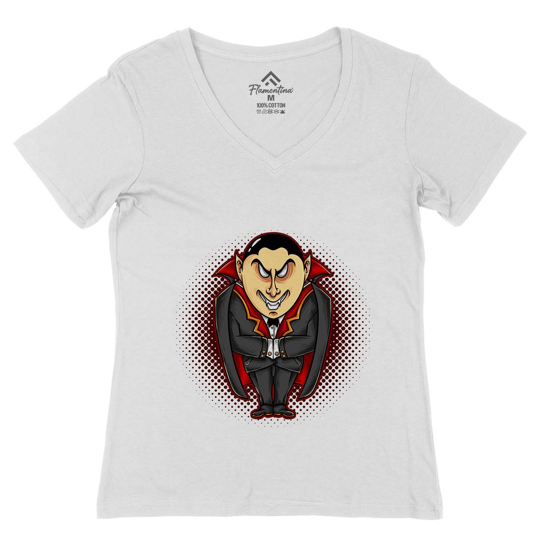 Vampire Evil Womens Organic V-Neck T-Shirt Horror A488