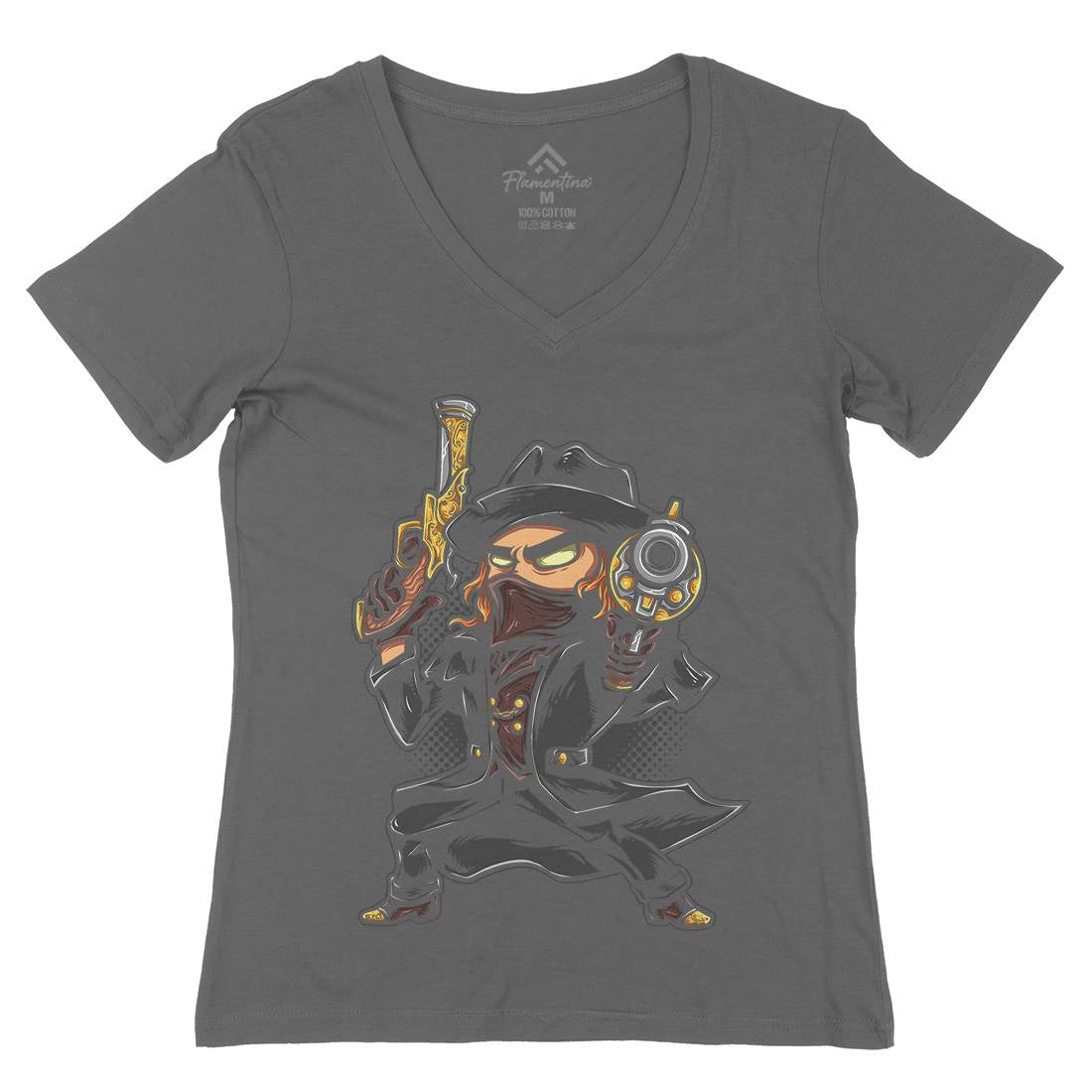 Vampire Hunter Womens Organic V-Neck T-Shirt Horror A489