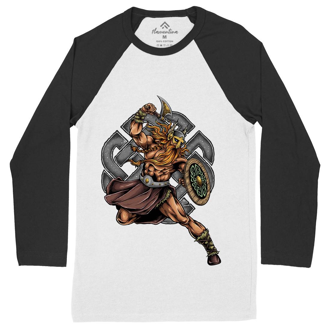 Viking Warrior Mens Long Sleeve Baseball T-Shirt Warriors A490