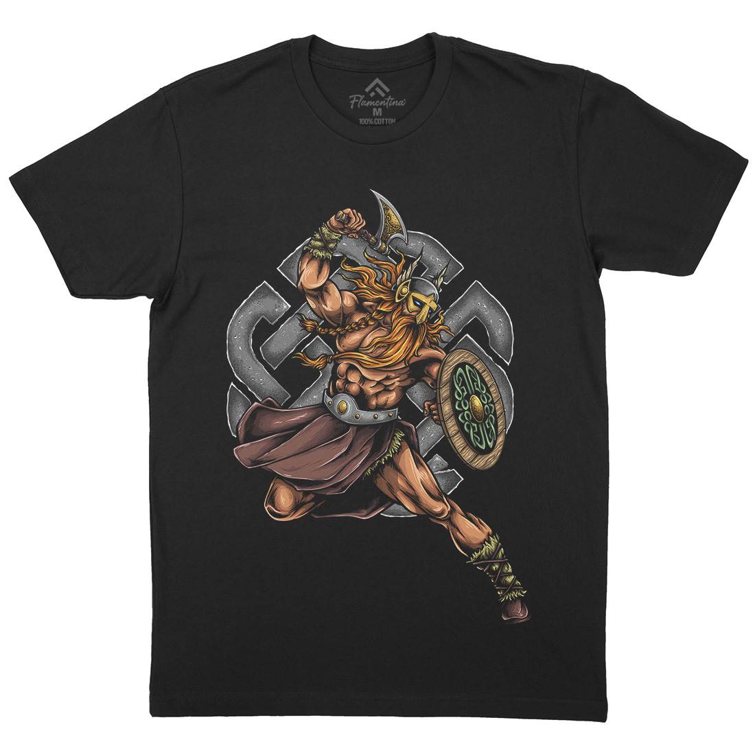 Viking Warrior Mens Organic Crew Neck T-Shirt Warriors A490