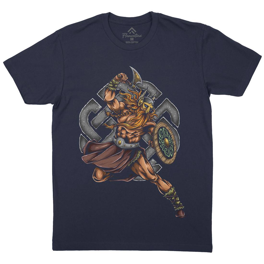 Viking Warrior Mens Organic Crew Neck T-Shirt Warriors A490