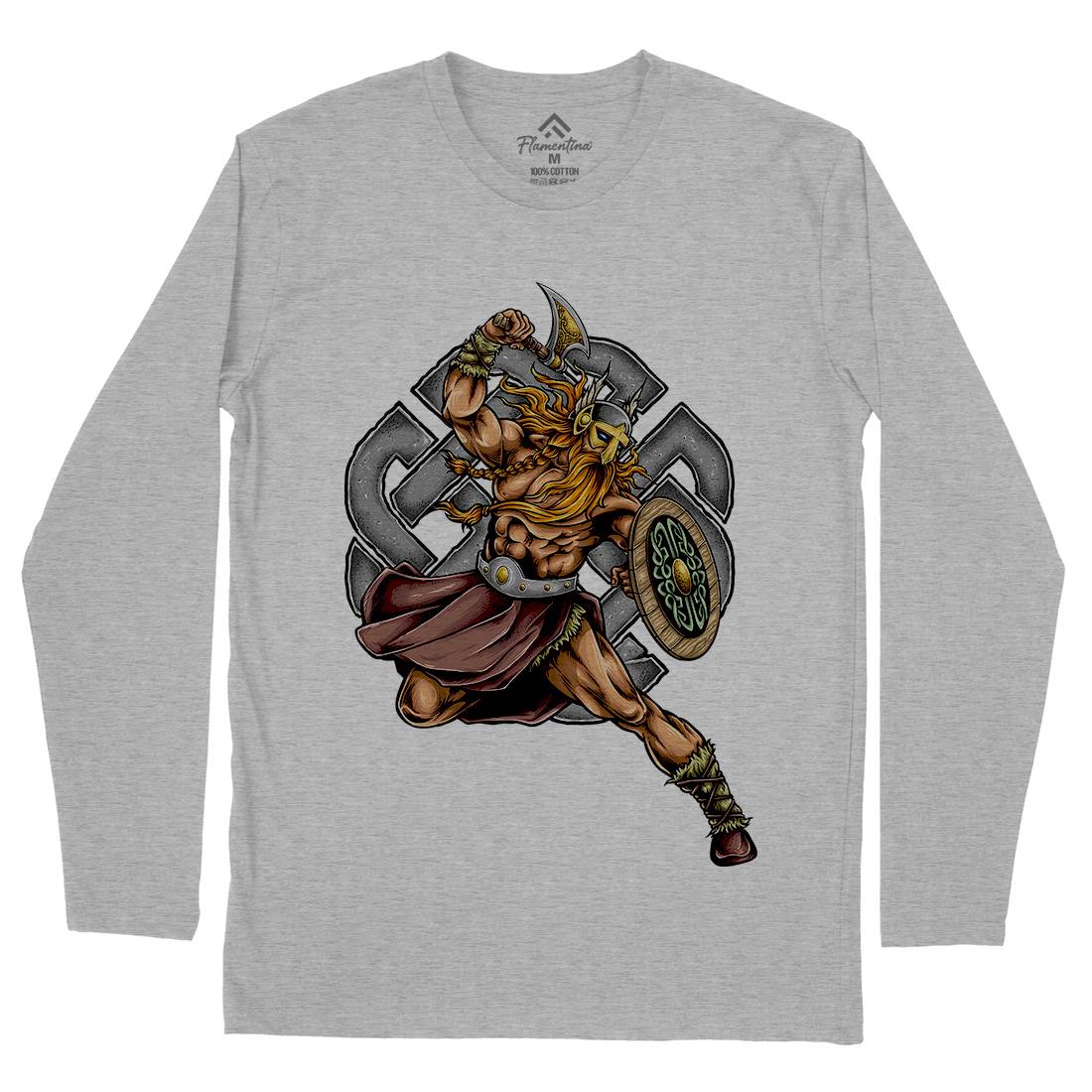 Viking Warrior Mens Long Sleeve T-Shirt Warriors A490