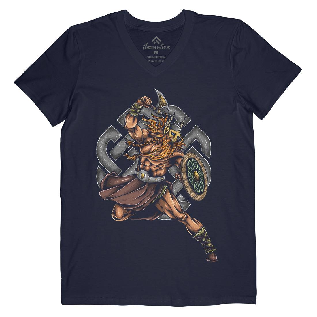 Viking Warrior Mens V-Neck T-Shirt Warriors A490