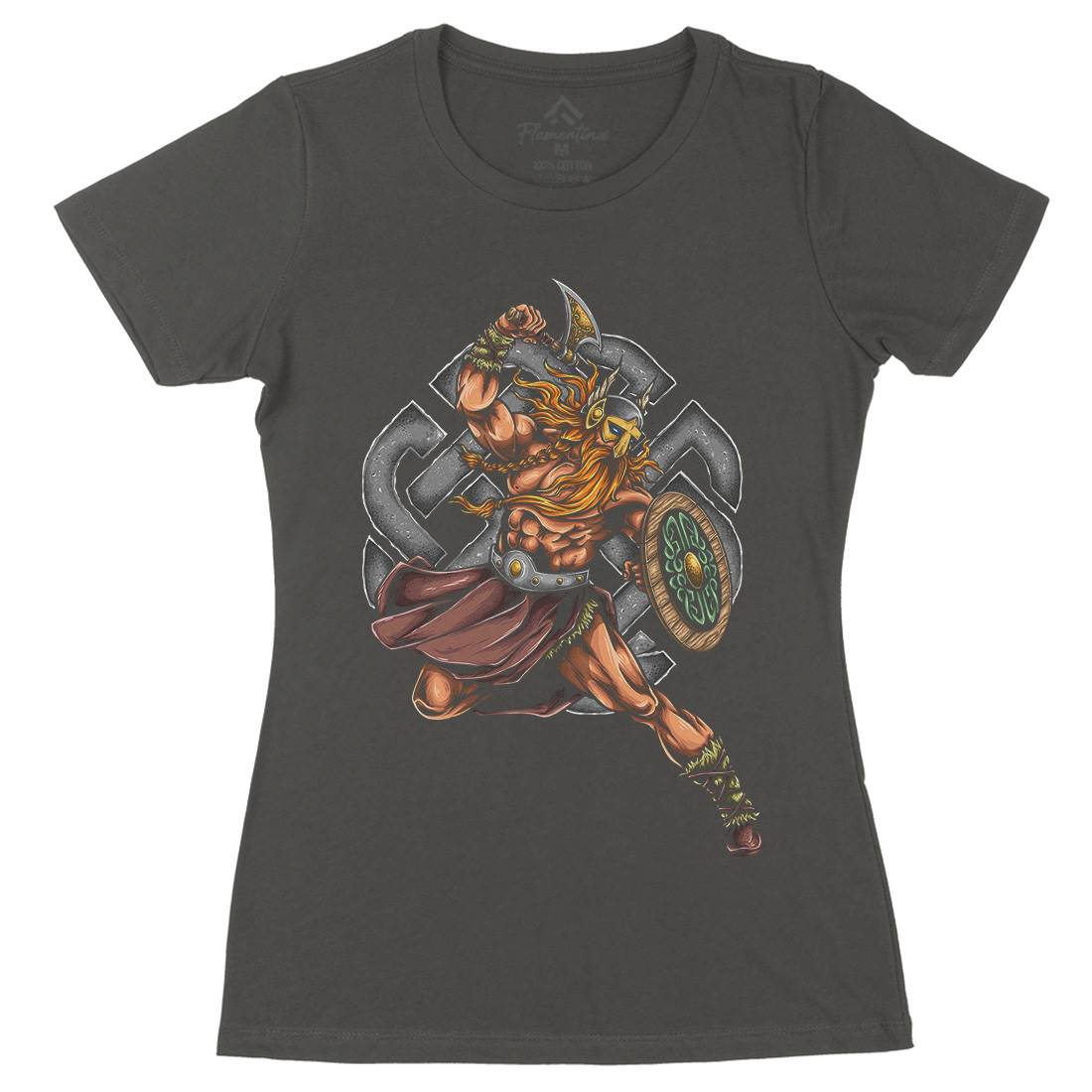 Viking Warrior Womens Organic Crew Neck T-Shirt Warriors A490