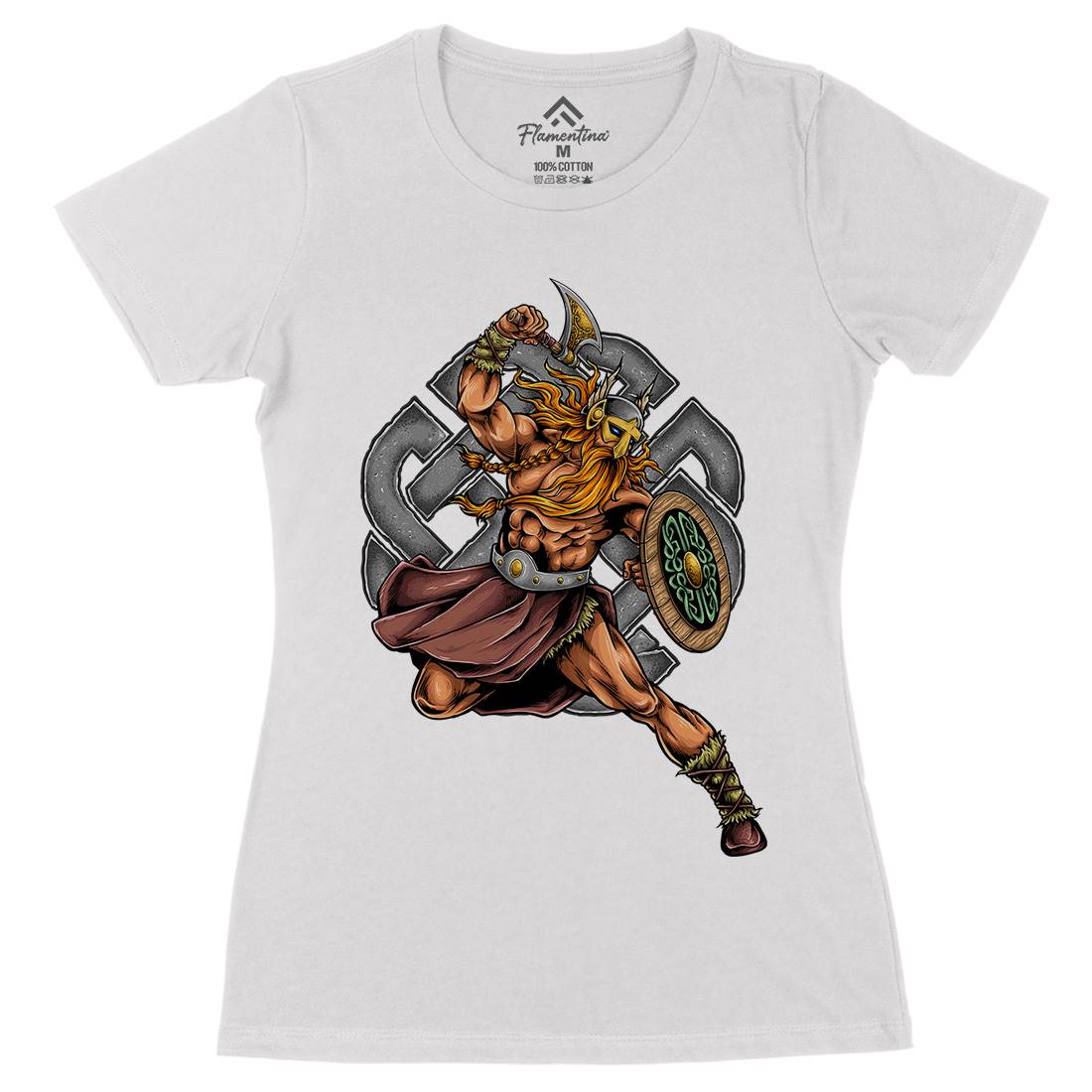 Viking Warrior Womens Organic Crew Neck T-Shirt Warriors A490