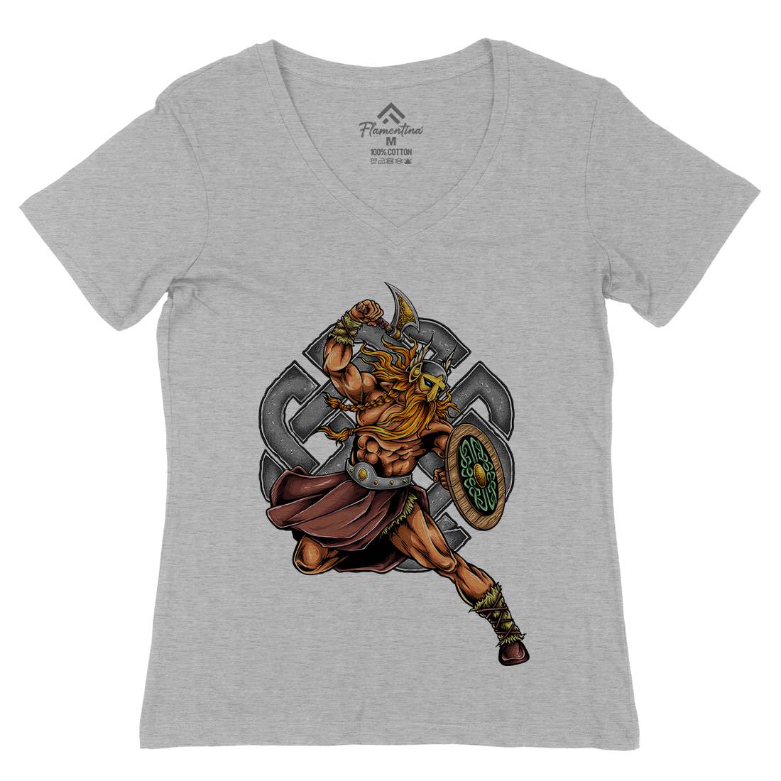 Viking Warrior Womens Organic V-Neck T-Shirt Warriors A490