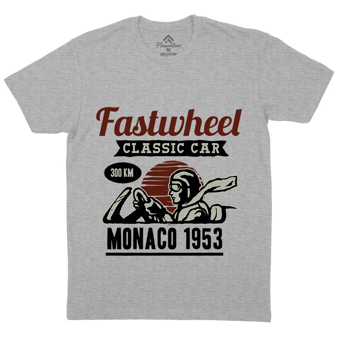Vintage Racer Mens Organic Crew Neck T-Shirt Cars A491