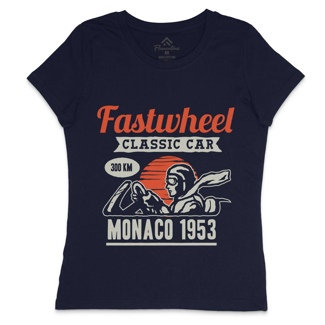 Vintage Racer Womens Crew Neck T-Shirt Cars A491