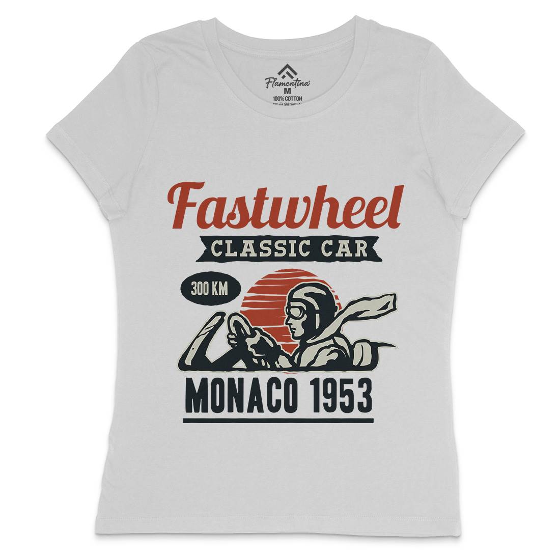 Vintage Racer Womens Crew Neck T-Shirt Cars A491