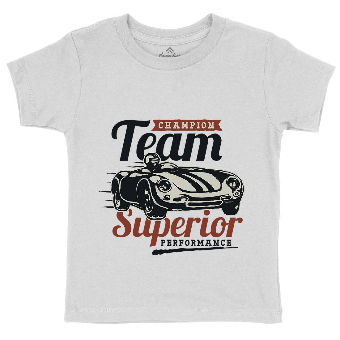 Vintage Racer Champion Kids Organic Crew Neck T-Shirt Cars A492