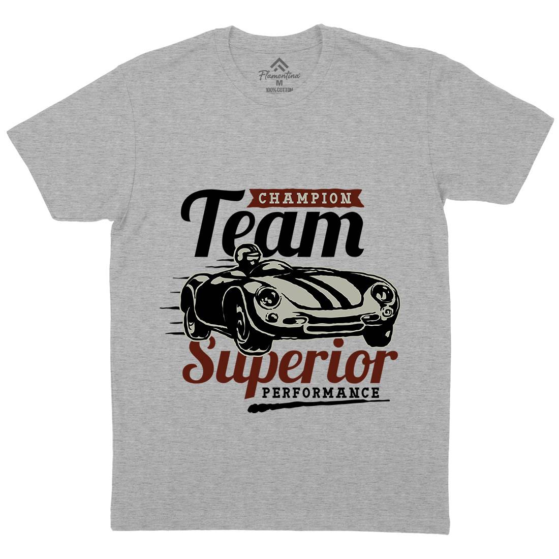 Vintage Racer Champion Mens Organic Crew Neck T-Shirt Cars A492