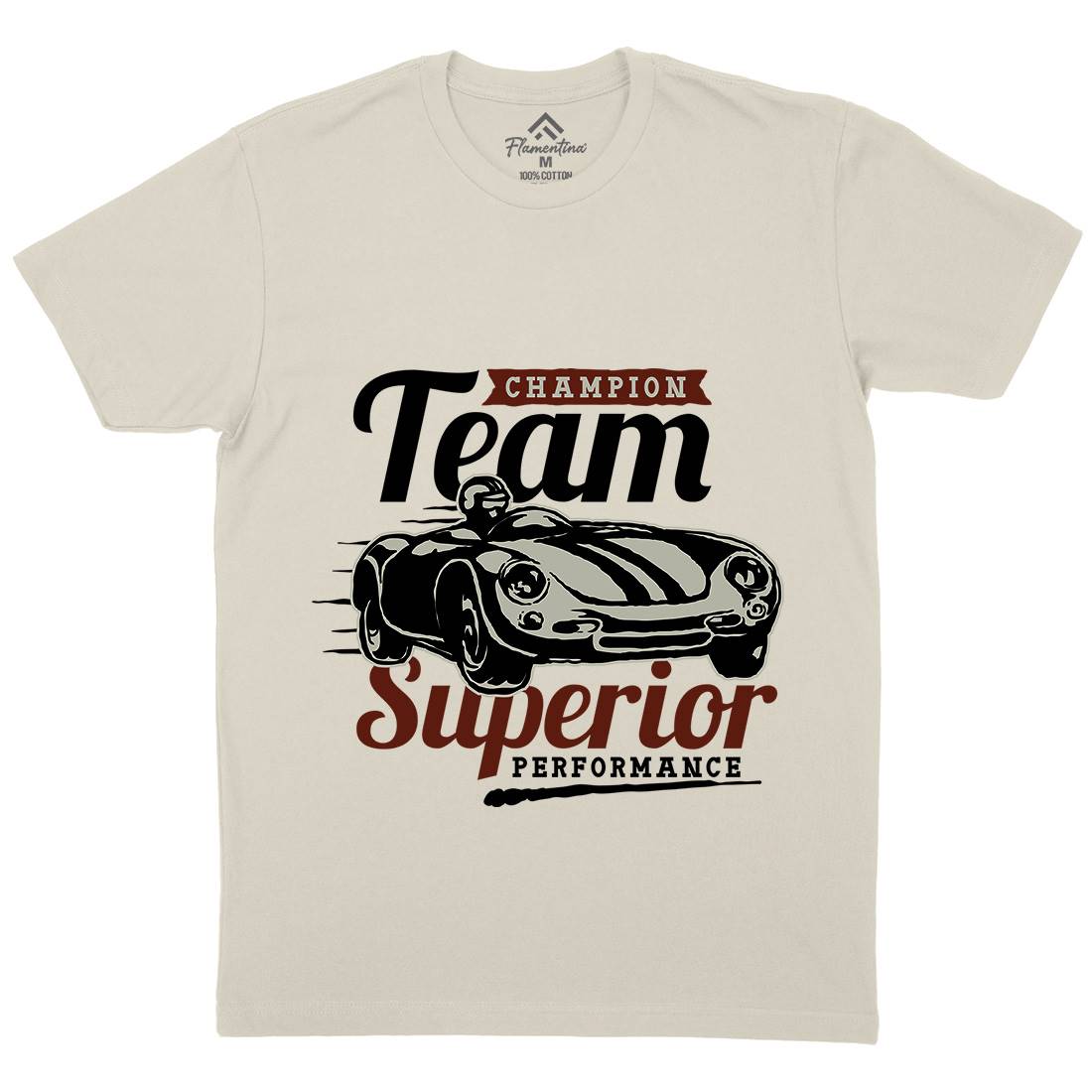 Vintage Racer Champion Mens Organic Crew Neck T-Shirt Cars A492