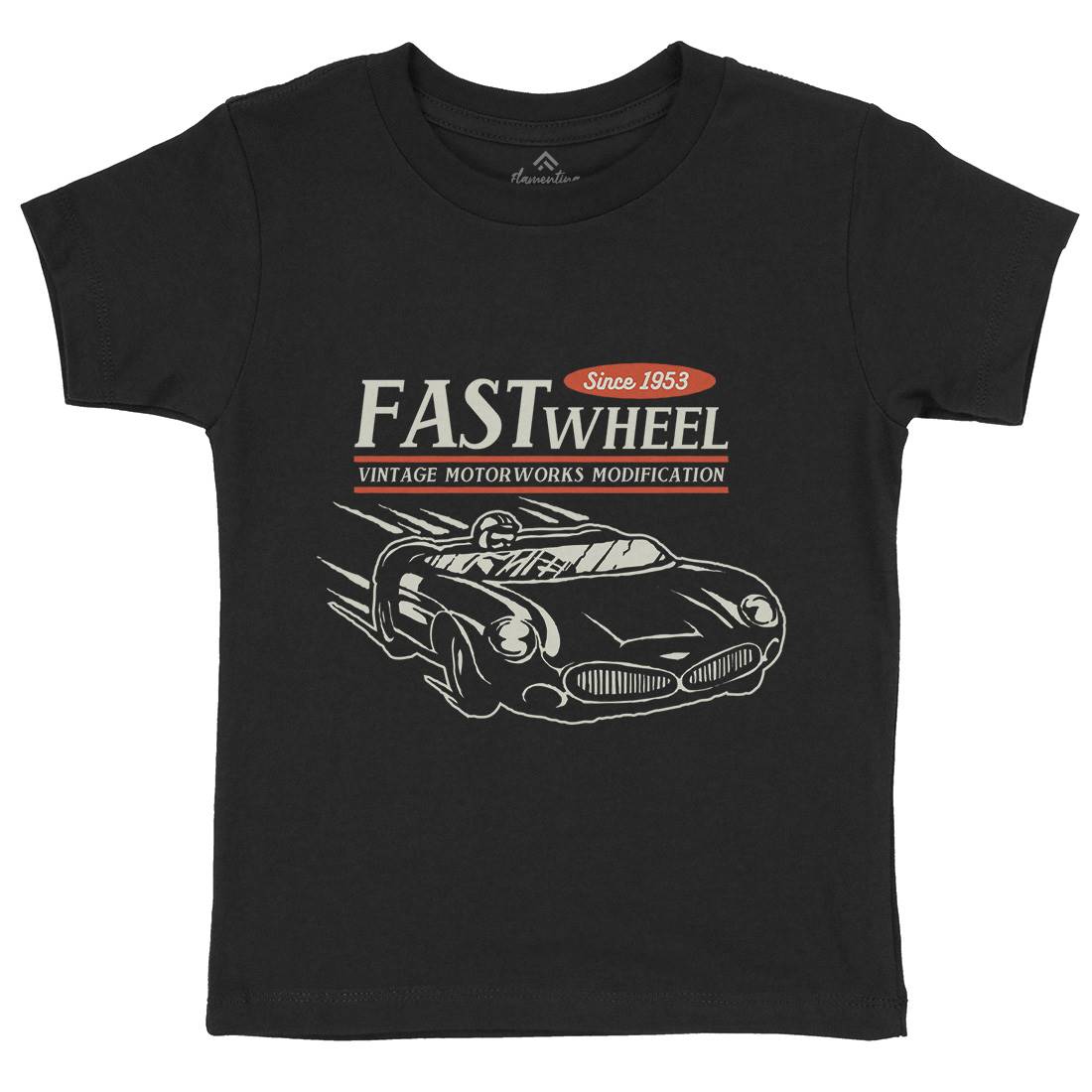 Vintage Racer Speed Kids Crew Neck T-Shirt Cars A493