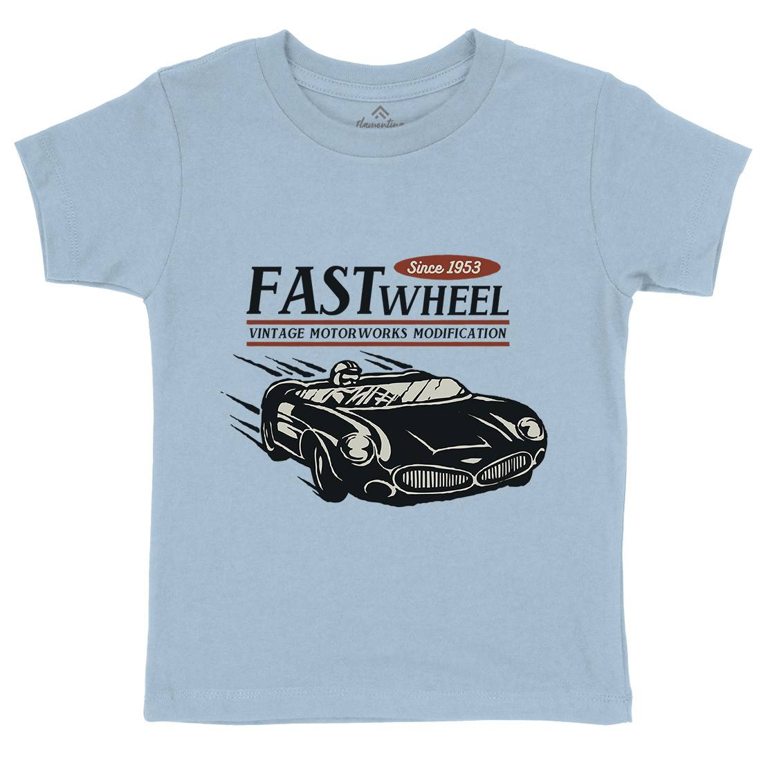 Vintage Racer Speed Kids Organic Crew Neck T-Shirt Cars A493
