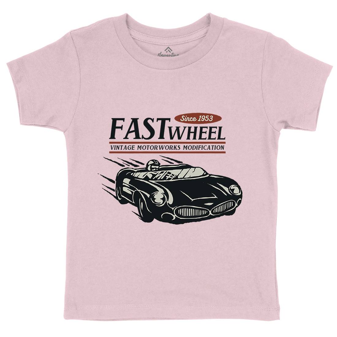 Vintage Racer Speed Kids Organic Crew Neck T-Shirt Cars A493