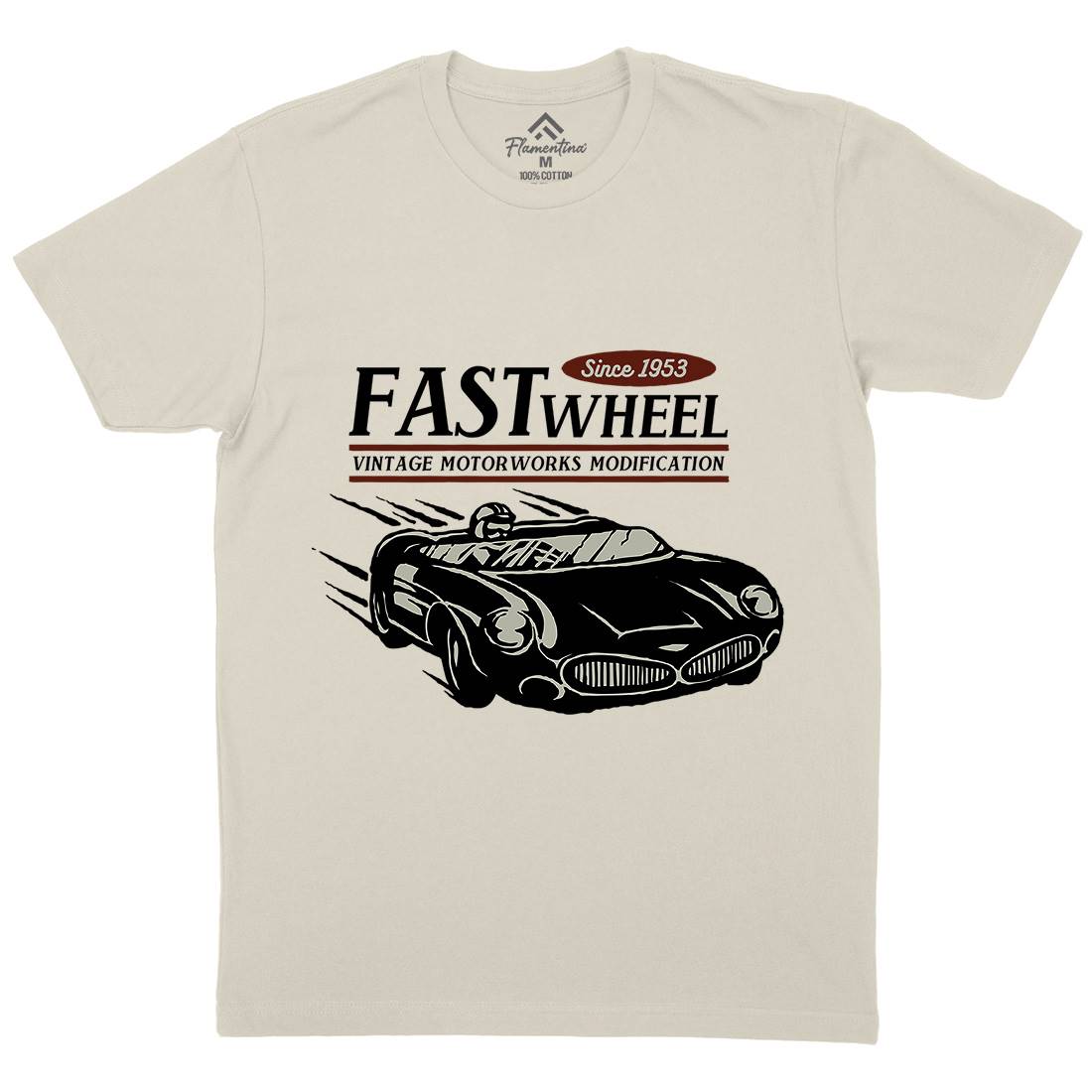 Vintage Racer Speed Mens Organic Crew Neck T-Shirt Cars A493