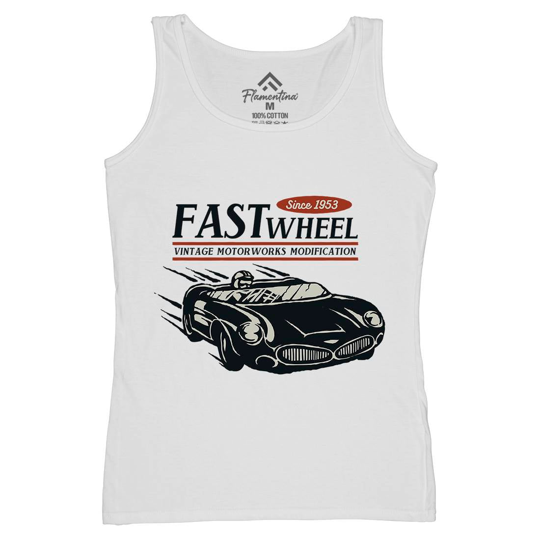 Vintage Racer Speed Womens Organic Tank Top Vest Cars A493