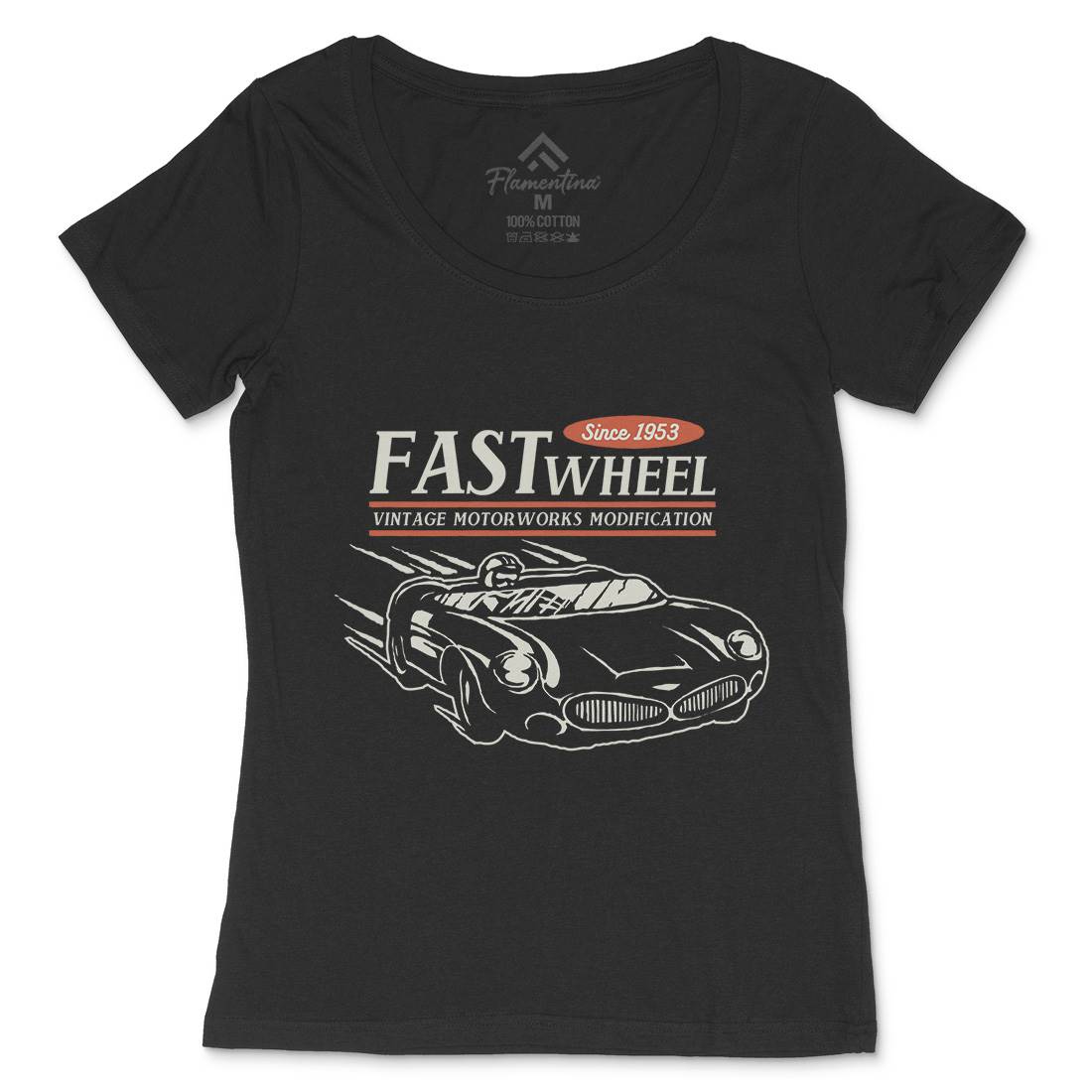 Vintage Racer Speed Womens Scoop Neck T-Shirt Cars A493
