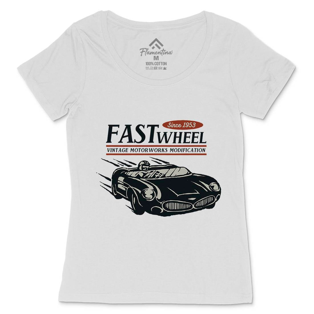 Vintage Racer Speed Womens Scoop Neck T-Shirt Cars A493