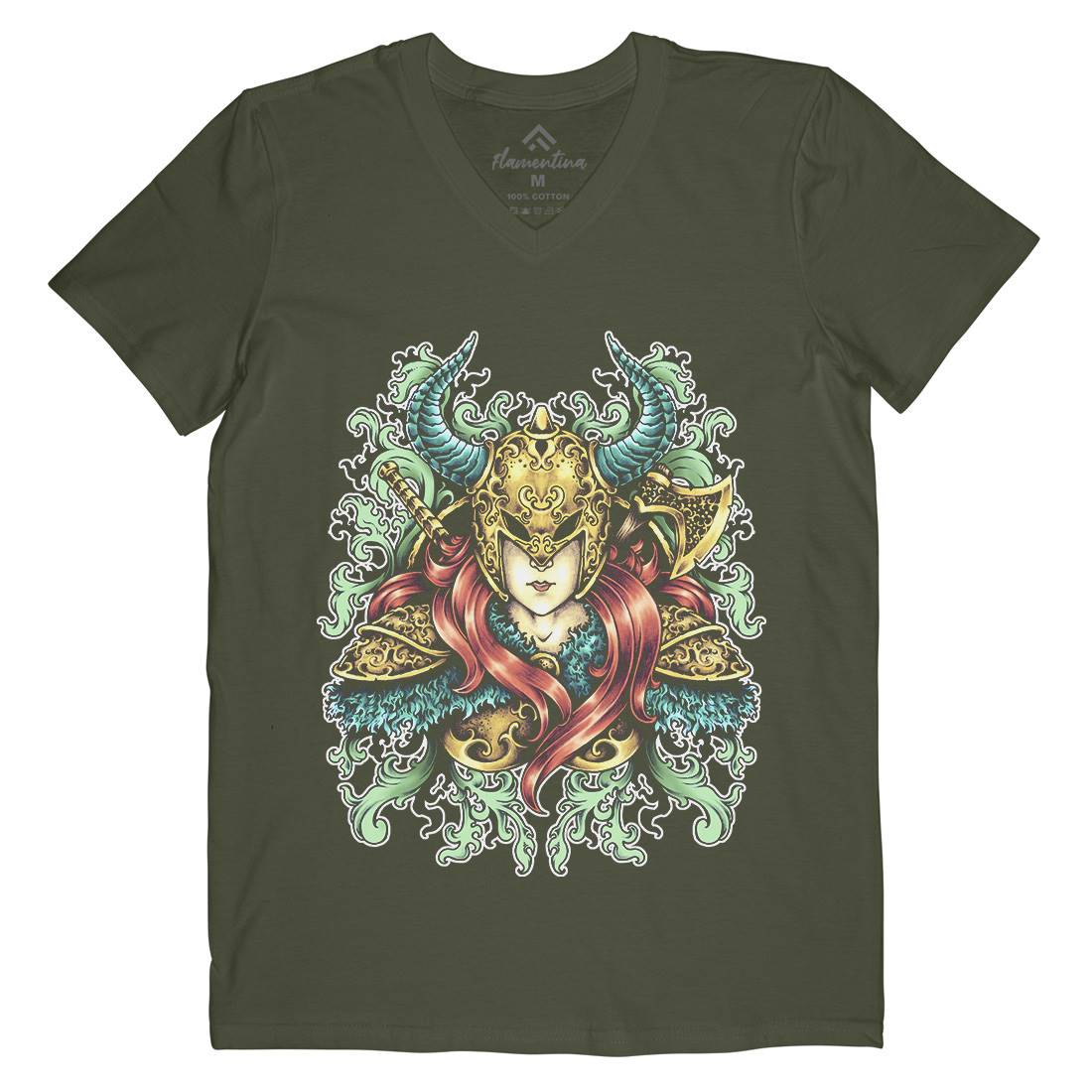 Warrior Goddess Mens Organic V-Neck T-Shirt Warriors A494