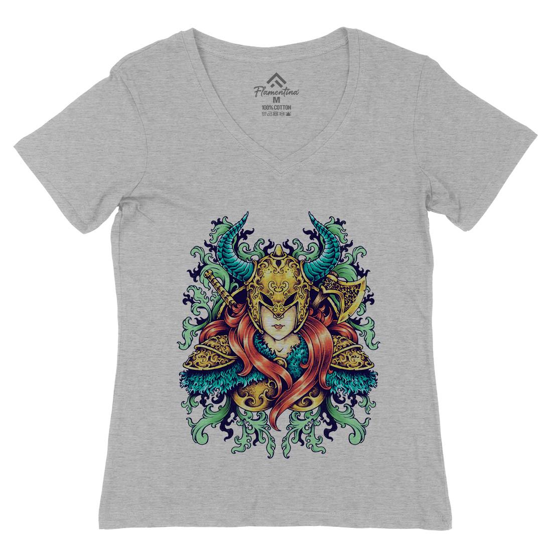 Warrior Goddess Womens Organic V-Neck T-Shirt Warriors A494