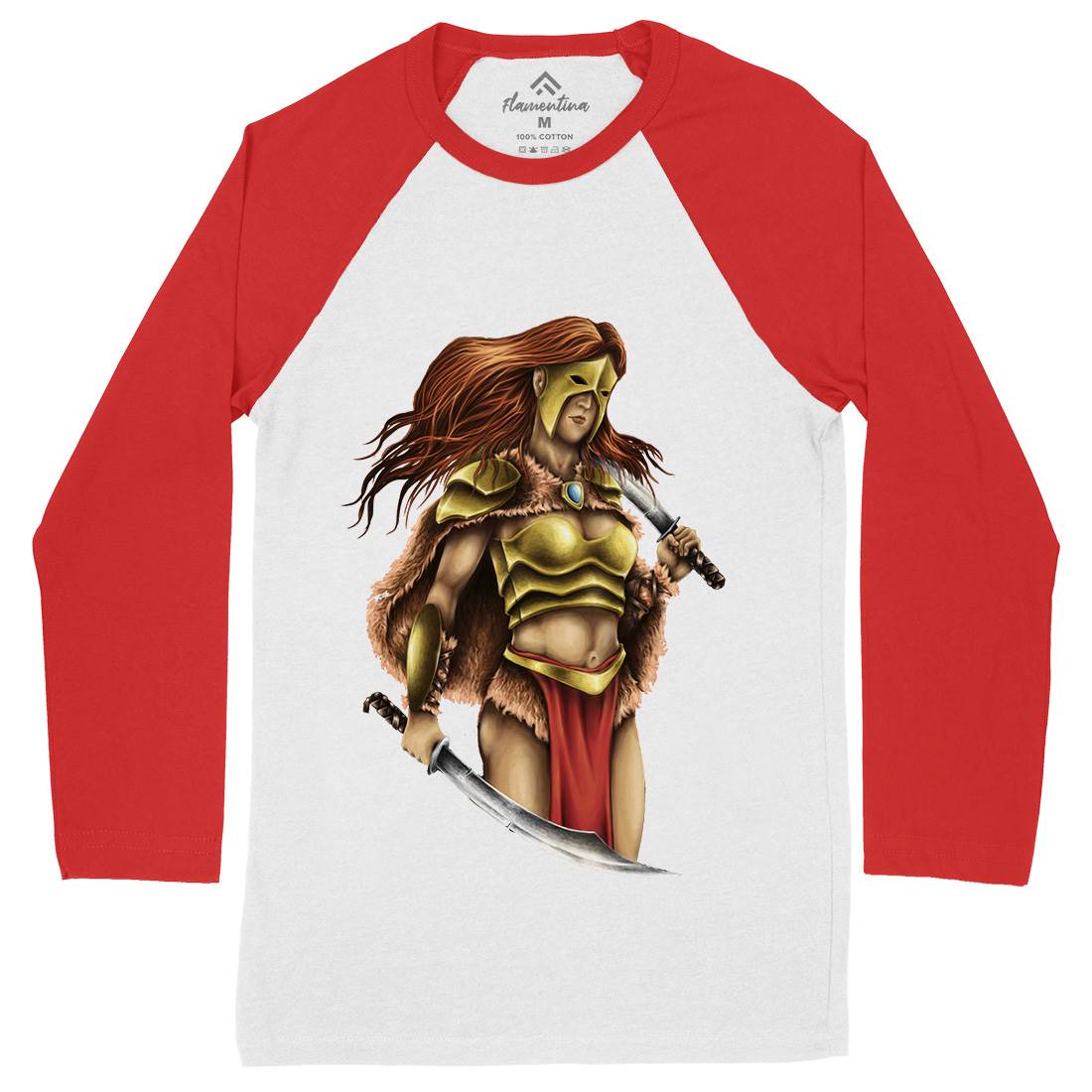 Warrior Queen Mens Long Sleeve Baseball T-Shirt Warriors A496