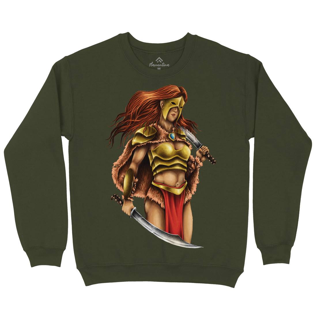 Warrior Queen Mens Crew Neck Sweatshirt Warriors A496