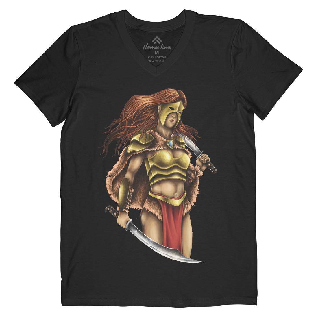 Warrior Queen Mens V-Neck T-Shirt Warriors A496