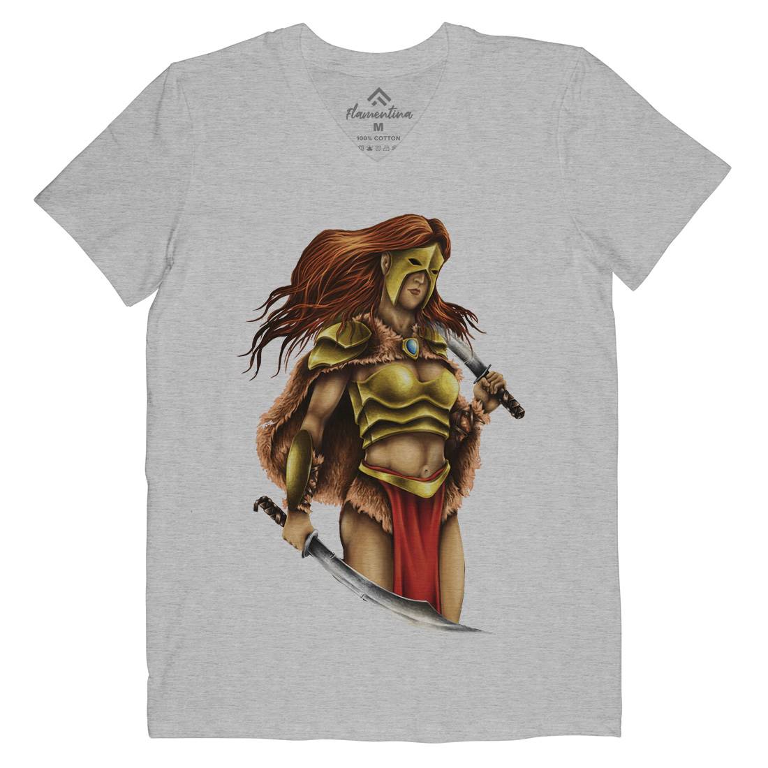 Warrior Queen Mens Organic V-Neck T-Shirt Warriors A496