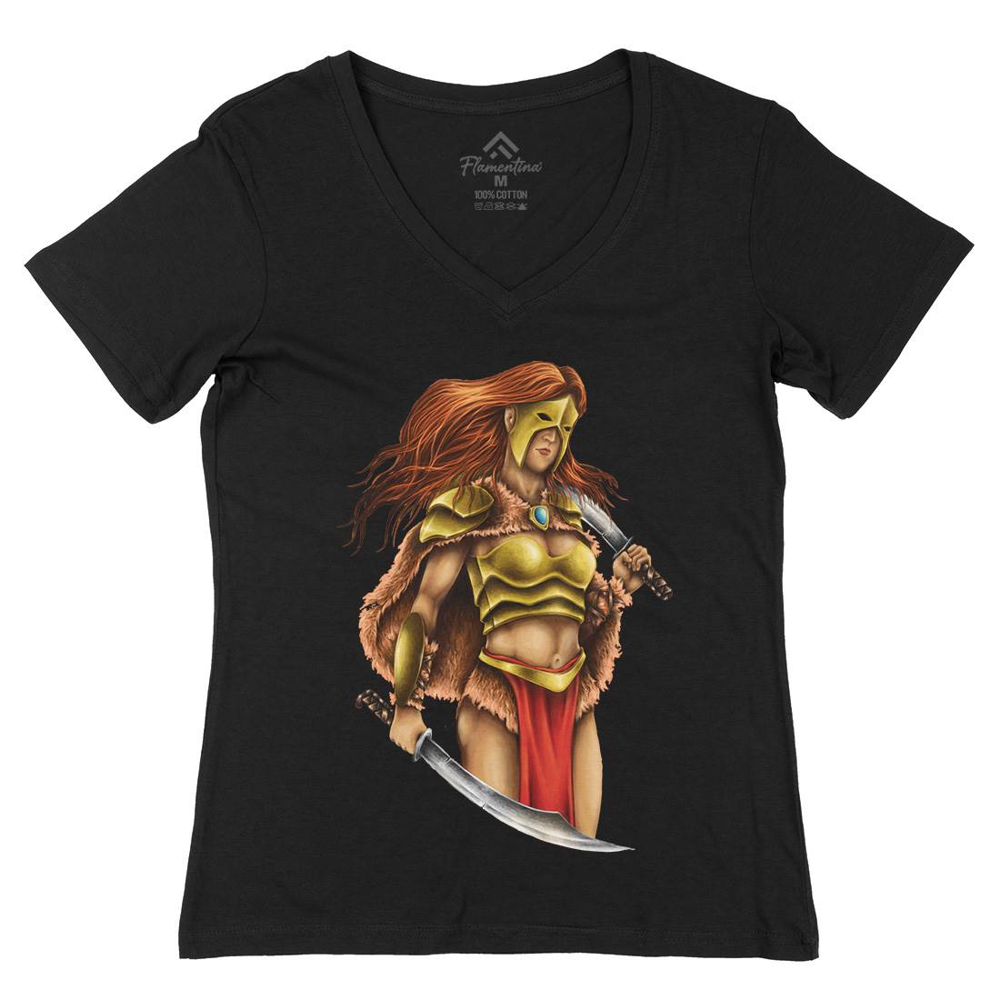 Warrior Queen Womens Organic V-Neck T-Shirt Warriors A496