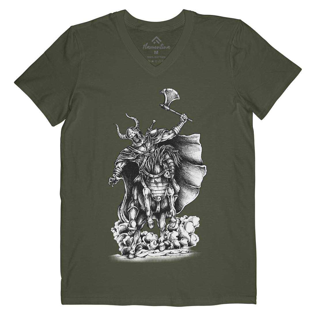 Warrior Skull Mens Organic V-Neck T-Shirt Warriors A497