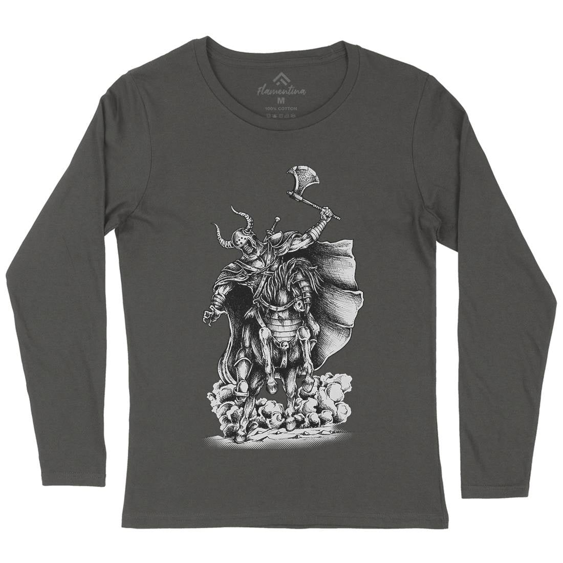 Warrior Skull Womens Long Sleeve T-Shirt Warriors A497