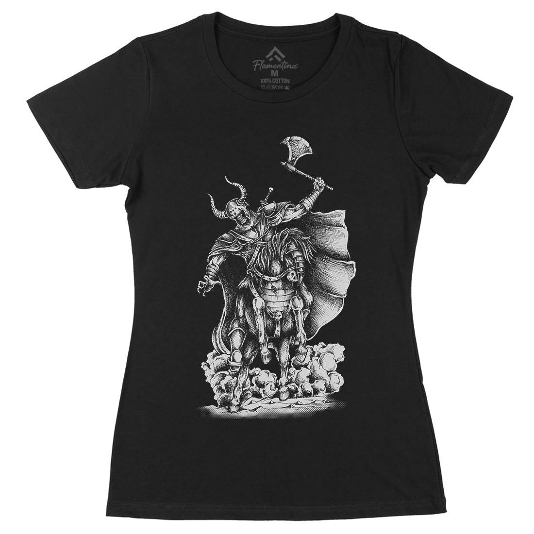 Warrior Skull Womens Organic Crew Neck T-Shirt Warriors A497