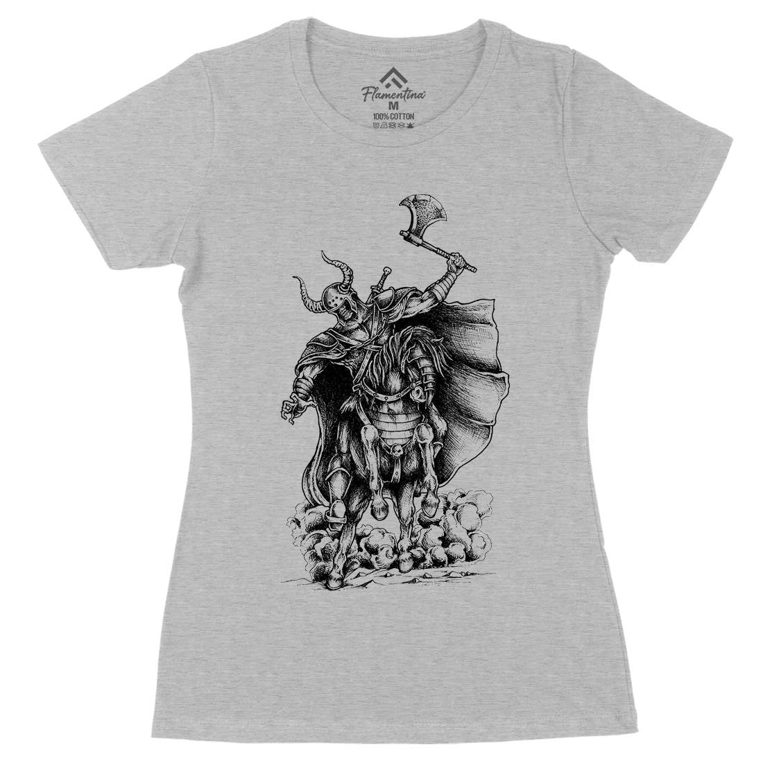 Warrior Skull Womens Organic Crew Neck T-Shirt Warriors A497
