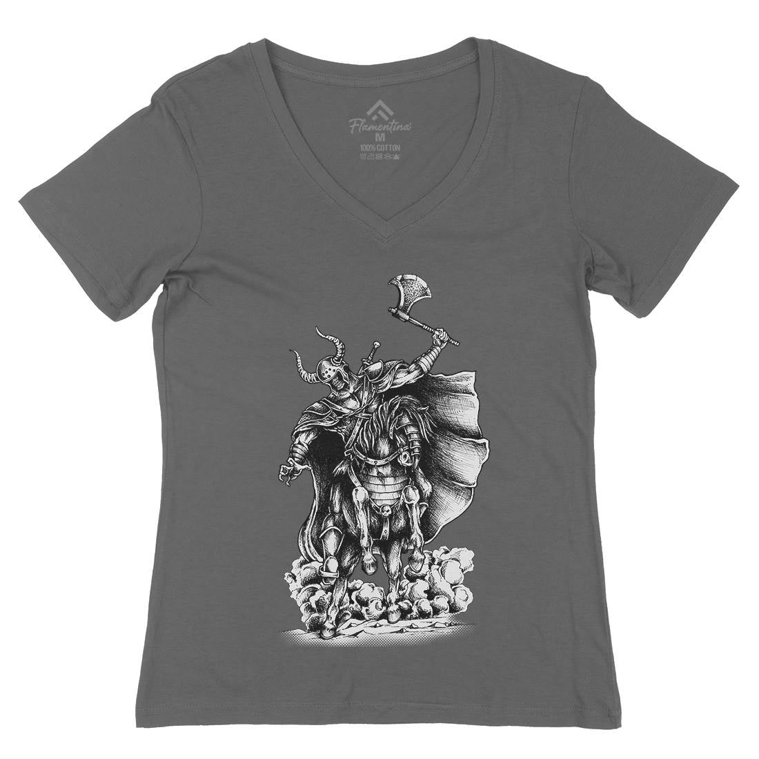 Warrior Skull Womens Organic V-Neck T-Shirt Warriors A497