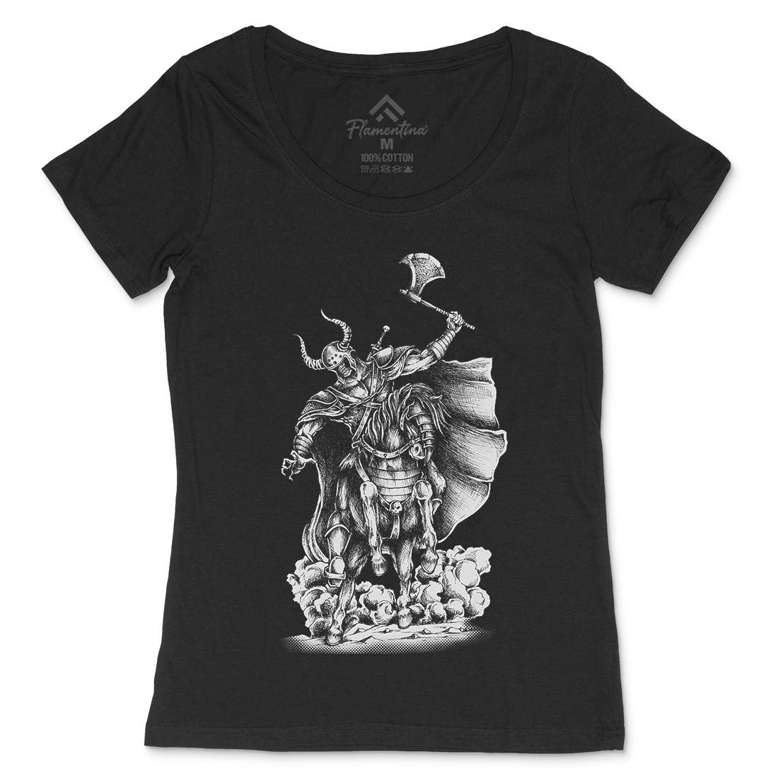 Warrior Skull Womens Scoop Neck T-Shirt Warriors A497
