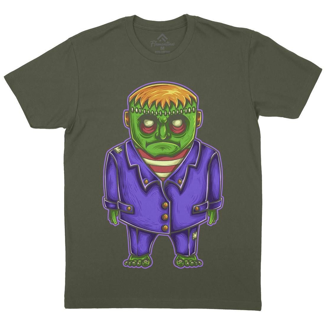 Zombie Mens Organic Crew Neck T-Shirt Horror A500