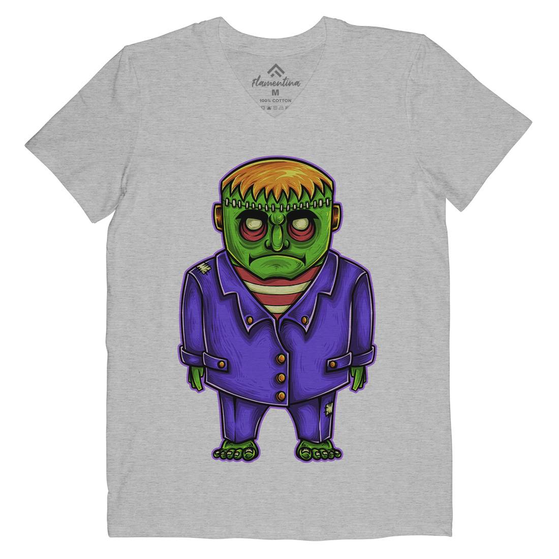 Zombie Mens Organic V-Neck T-Shirt Horror A500