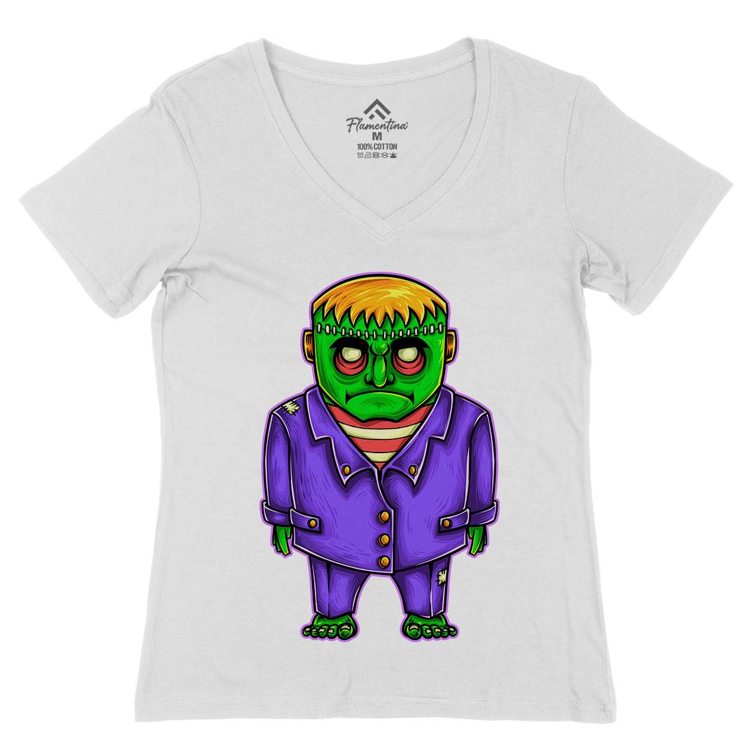 Zombie Womens Organic V-Neck T-Shirt Horror A500