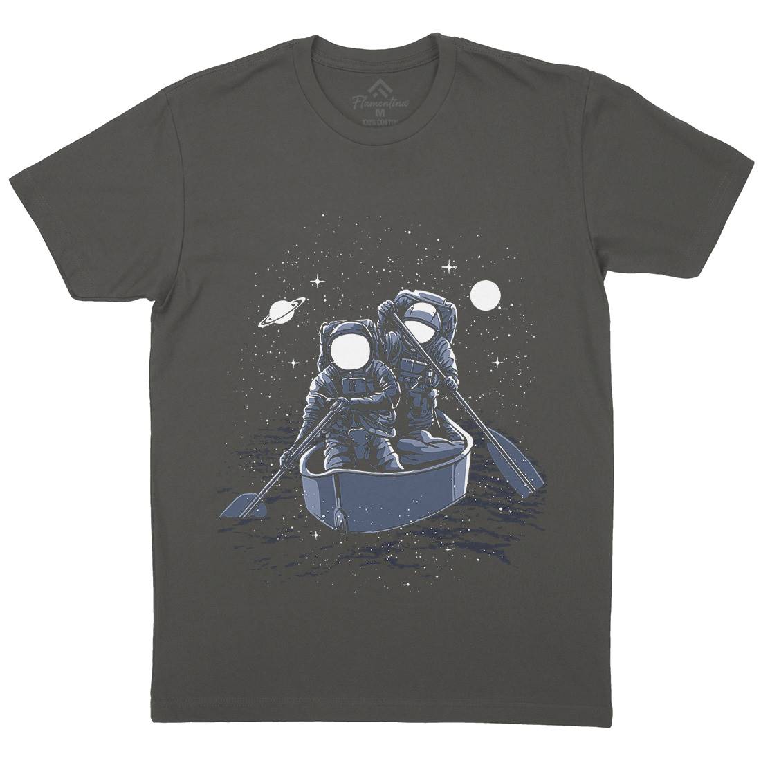 Across The Galaxy Mens Organic Crew Neck T-Shirt Space A501