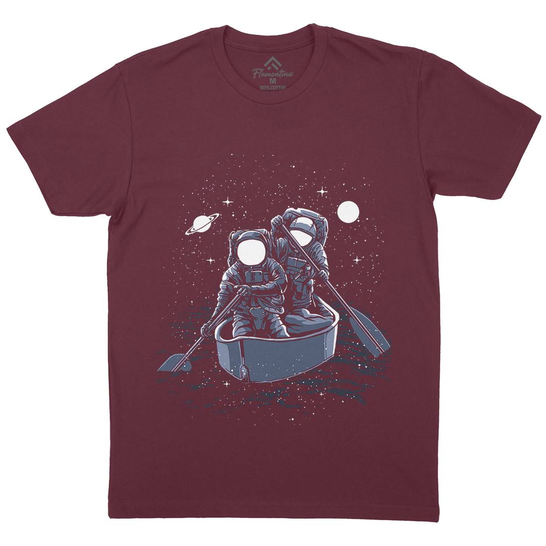 Across The Galaxy Mens Organic Crew Neck T-Shirt Space A501